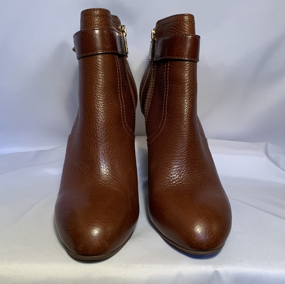 Tory Burch Elina brown leather ankle booties size 10 - Picture 3 of 11